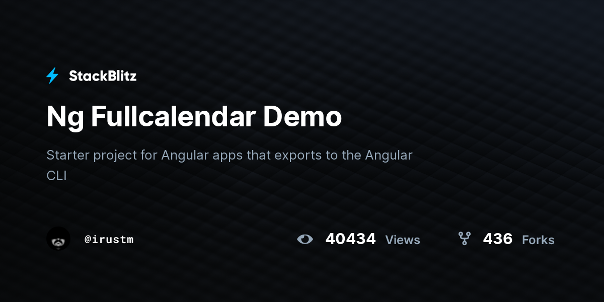 Ng Fullcalendar Demo - StackBlitz