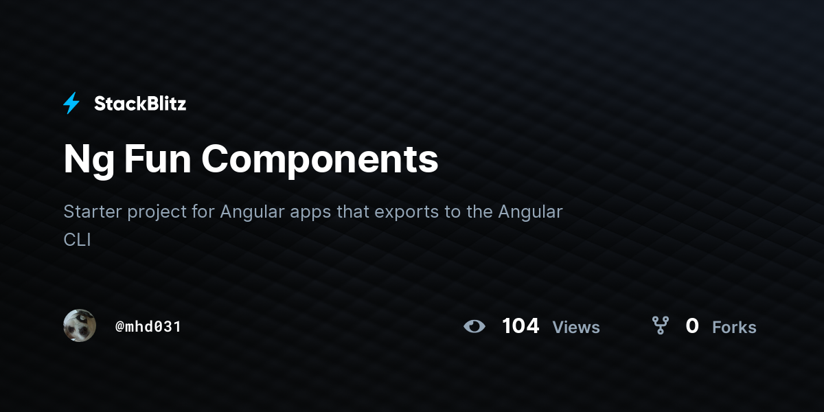 Ng Fun Components - StackBlitz