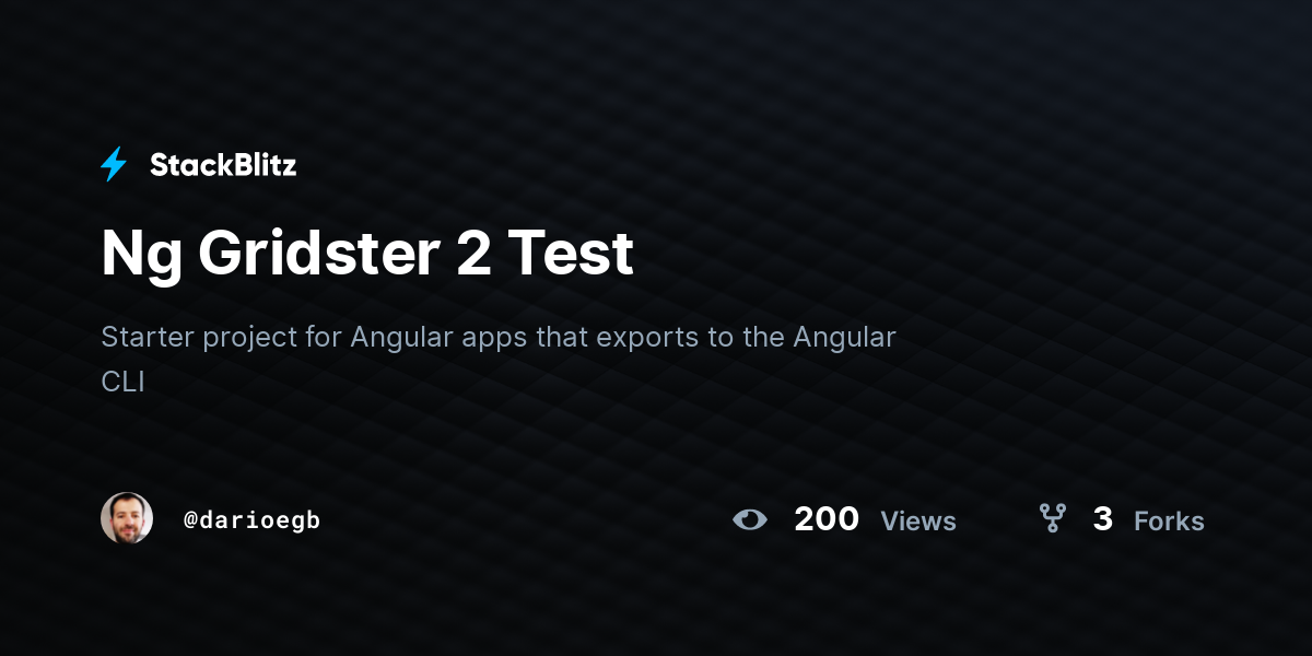 Ng Gridster 2 Test - StackBlitz