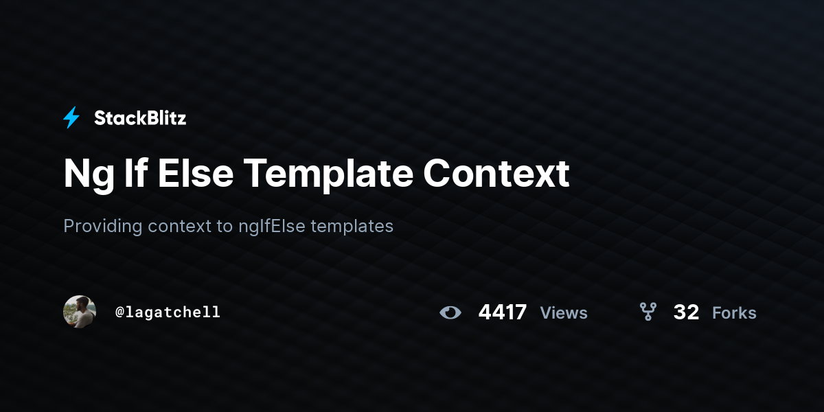 Ng If Else Template Context StackBlitz