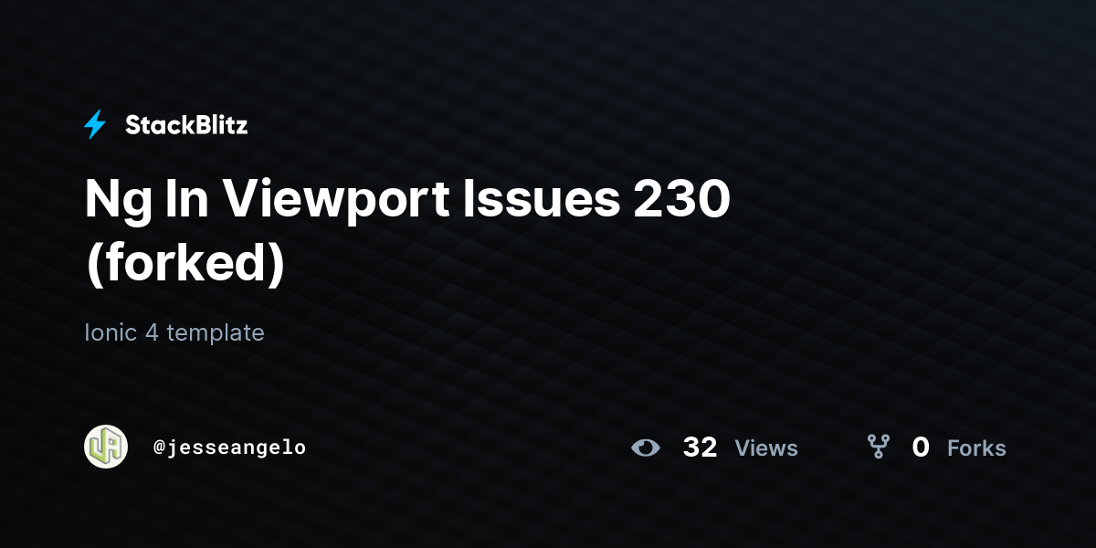 Ng In Viewport Issues 230 (forked) - StackBlitz