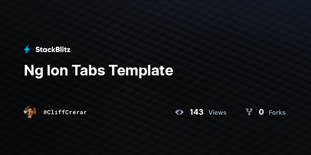Ng Ion Tabs Template - StackBlitz