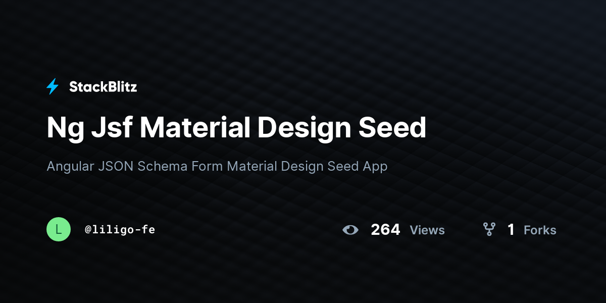 Ng Jsf Material Design Seed - StackBlitz