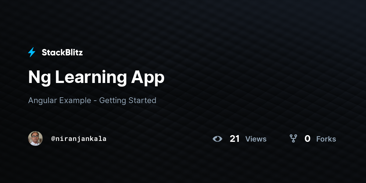Ng Learning App - StackBlitz