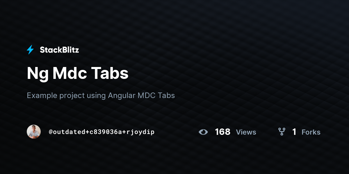 Ng Mdc Tabs - StackBlitz