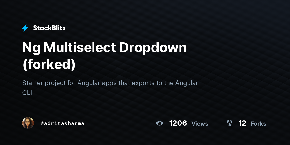 Ng Multiselect Dropdown (forked) - StackBlitz