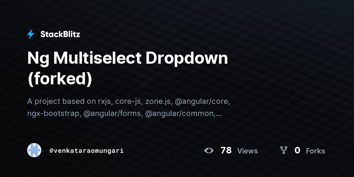 Ng Multiselect Dropdown (forked) - StackBlitz