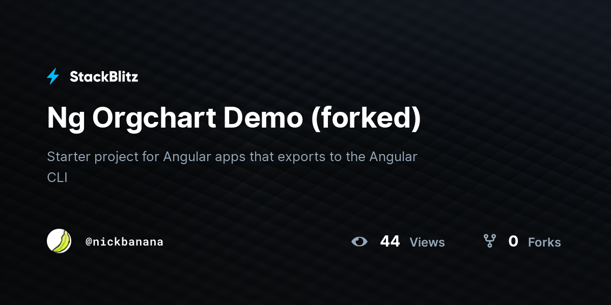 Ng Orgchart Demo (forked) - StackBlitz