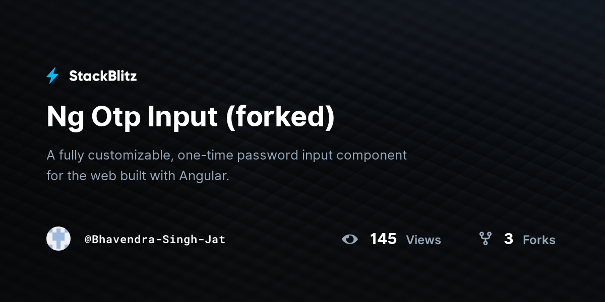 Ng Otp Input (forked) - StackBlitz
