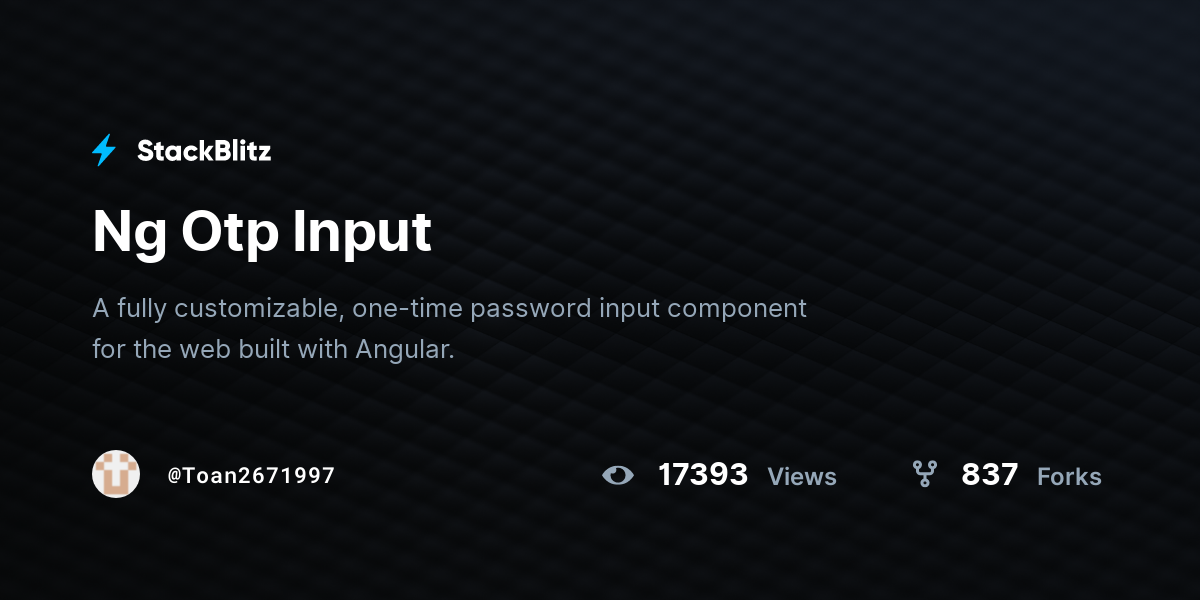 Ng Otp Input - StackBlitz