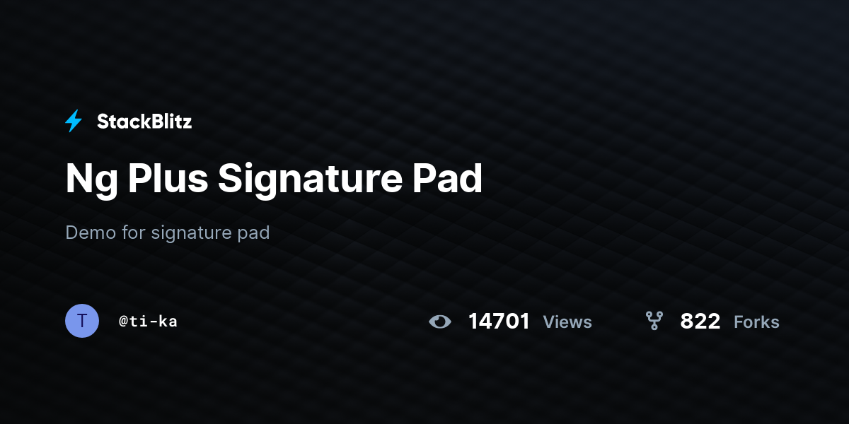 Ng Plus Signature Pad - StackBlitz