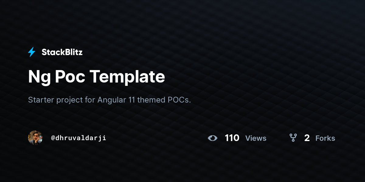 Ng Poc Template - StackBlitz