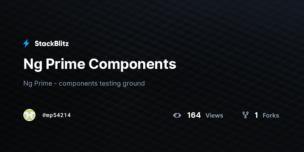 Ng Prime Components - StackBlitz