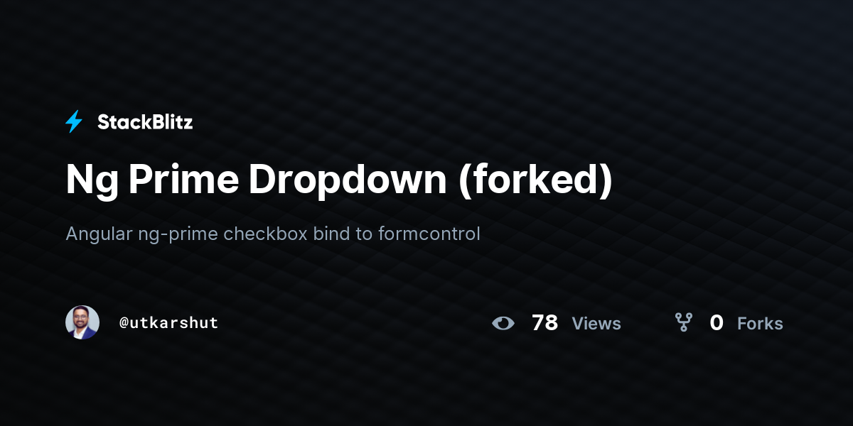 Ng Prime Dropdown (forked) - StackBlitz