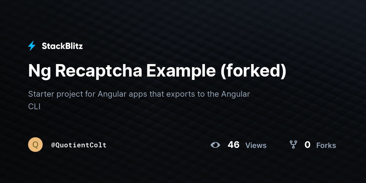 Ng Recaptcha Example (forked) - StackBlitz