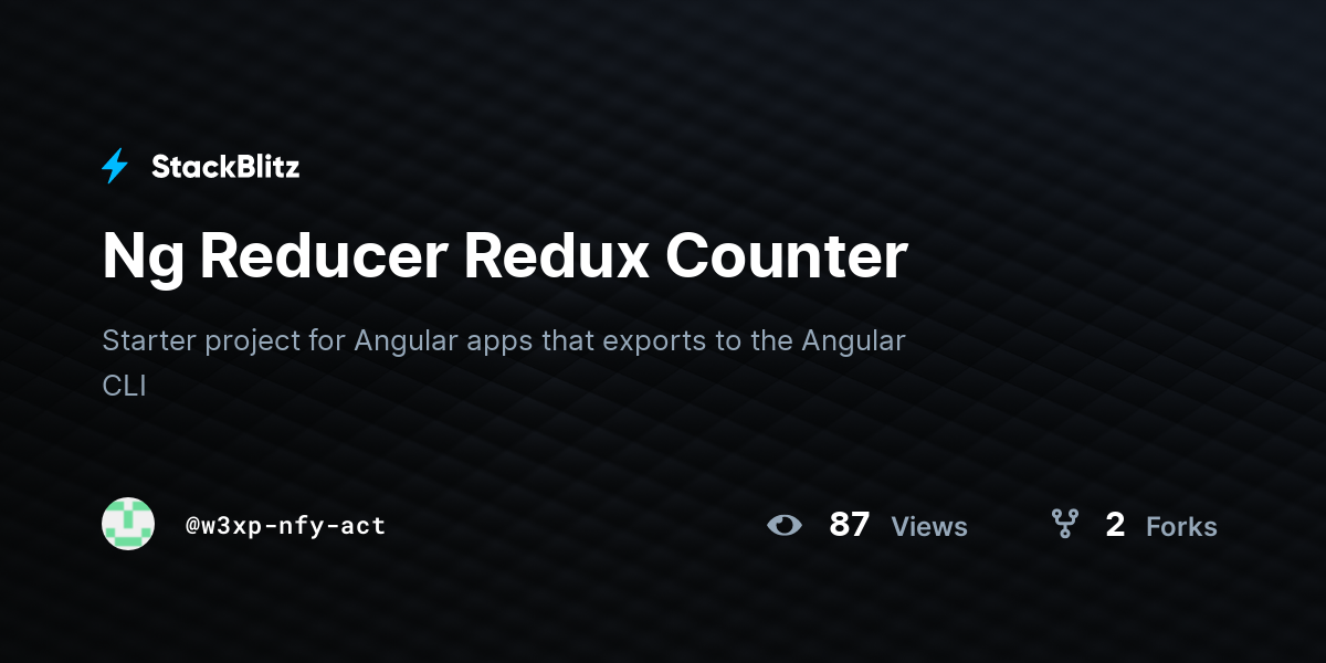 Ng Reducer Redux Counter - StackBlitz