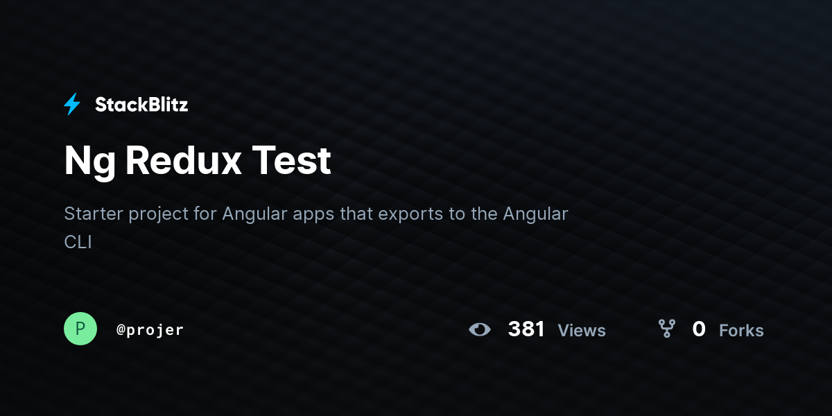 Ng Redux Test - StackBlitz