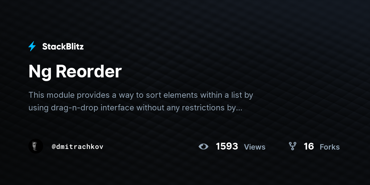 Ng Reorder Stackblitz