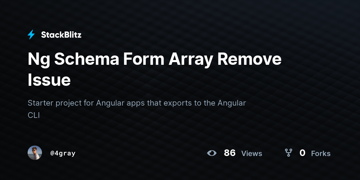 Ng Schema Form Array Remove Issue - StackBlitz