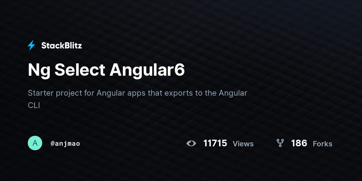 Ng Select Angular6 - StackBlitz