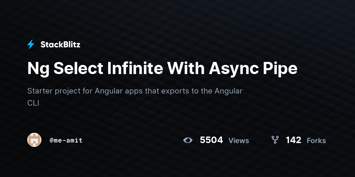 Ng Select Infinite With Async Pipe - StackBlitz