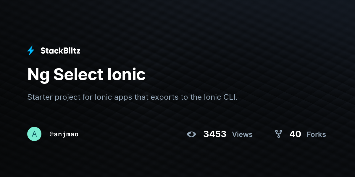 Ng Select Ionic - StackBlitz