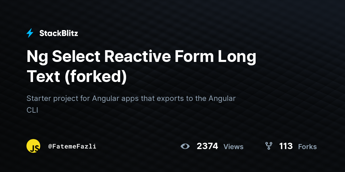 Ng Select Reactive Form Long Text (forked) - StackBlitz