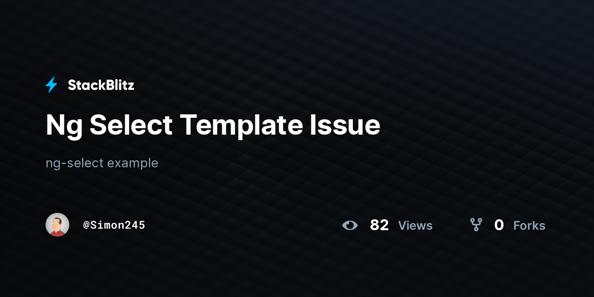 Ng Select Template Issue - StackBlitz