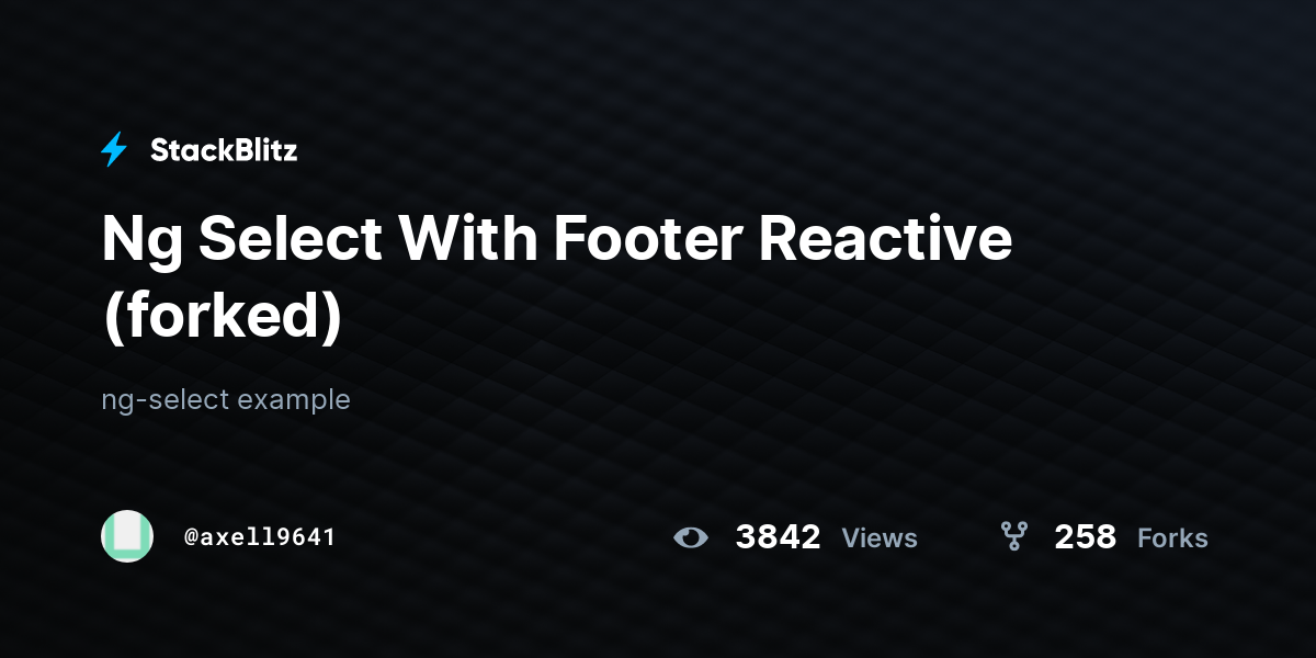 Ng Select With Footer Reactive (forked) - StackBlitz