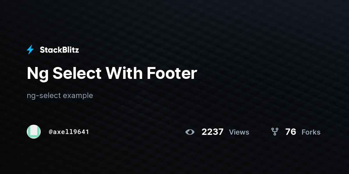 Ng Select With Footer - StackBlitz