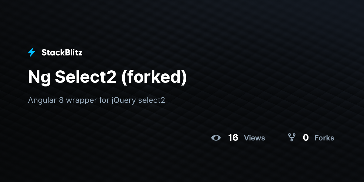 Ng Select2 (forked) - StackBlitz