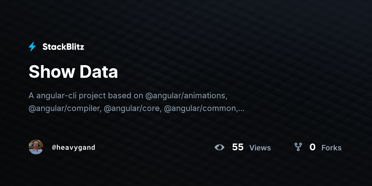Show Data - StackBlitz