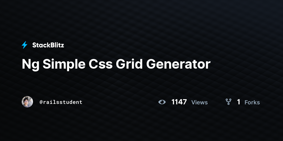 Ng Simple Css Grid Generator - StackBlitz