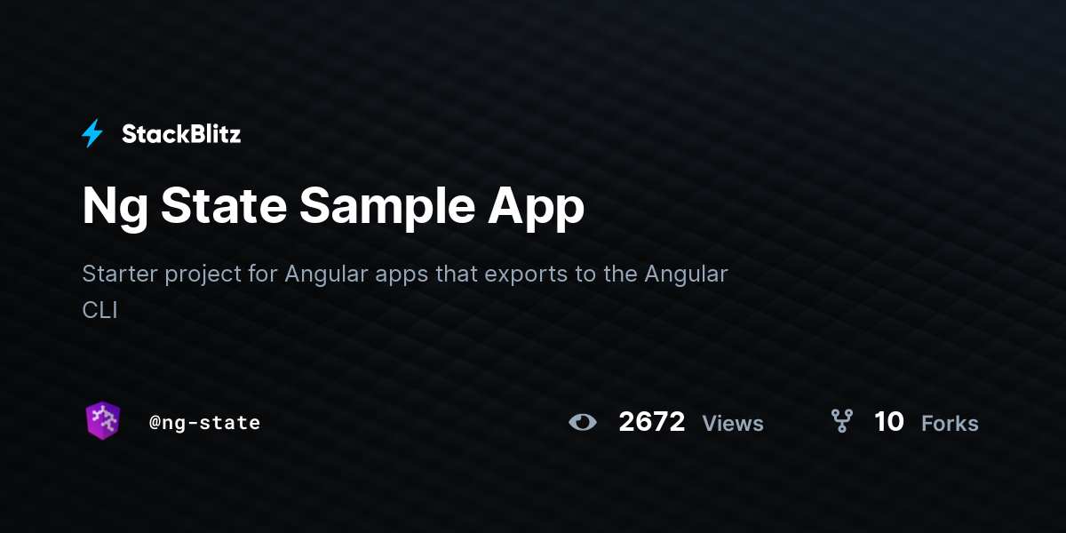Ng State Sample App - StackBlitz