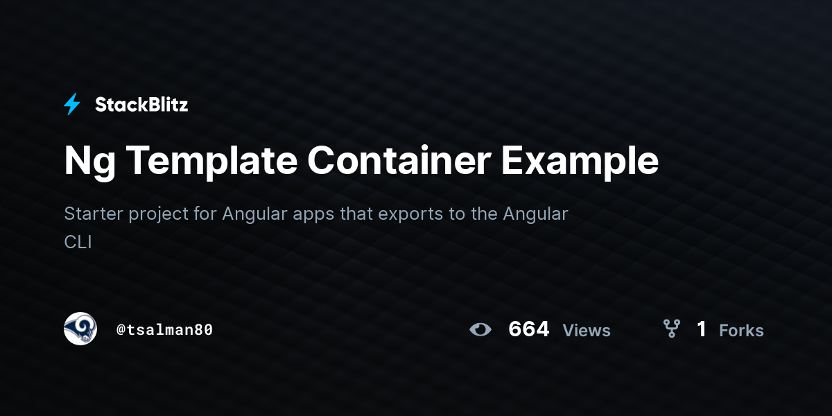 Ng Template Container Example StackBlitz