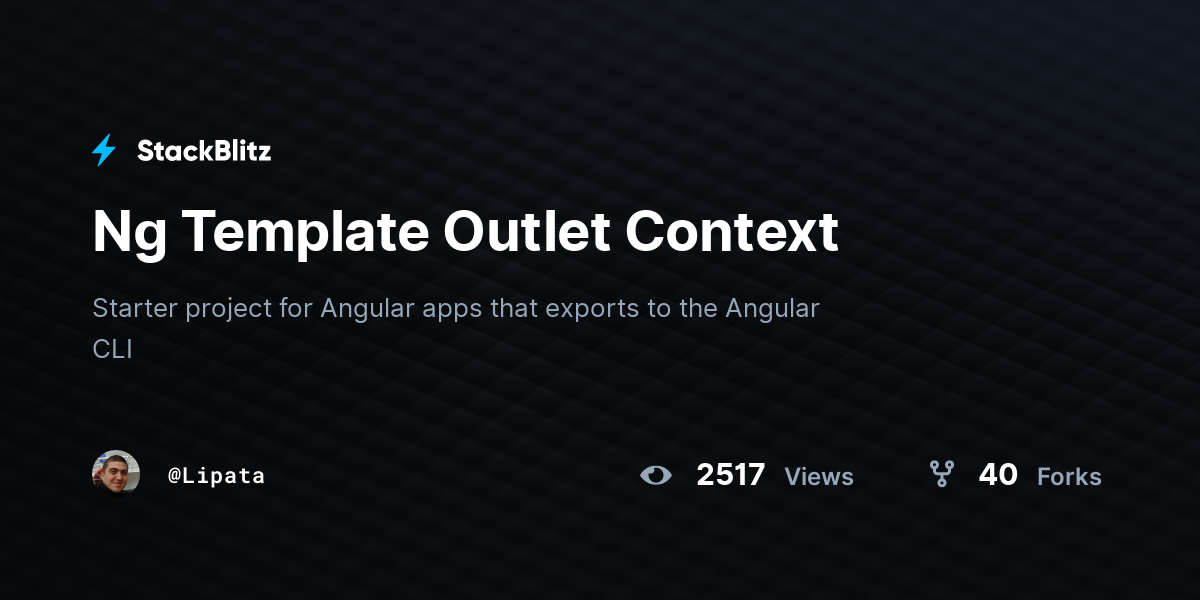 Ng Template Outlet Context StackBlitz