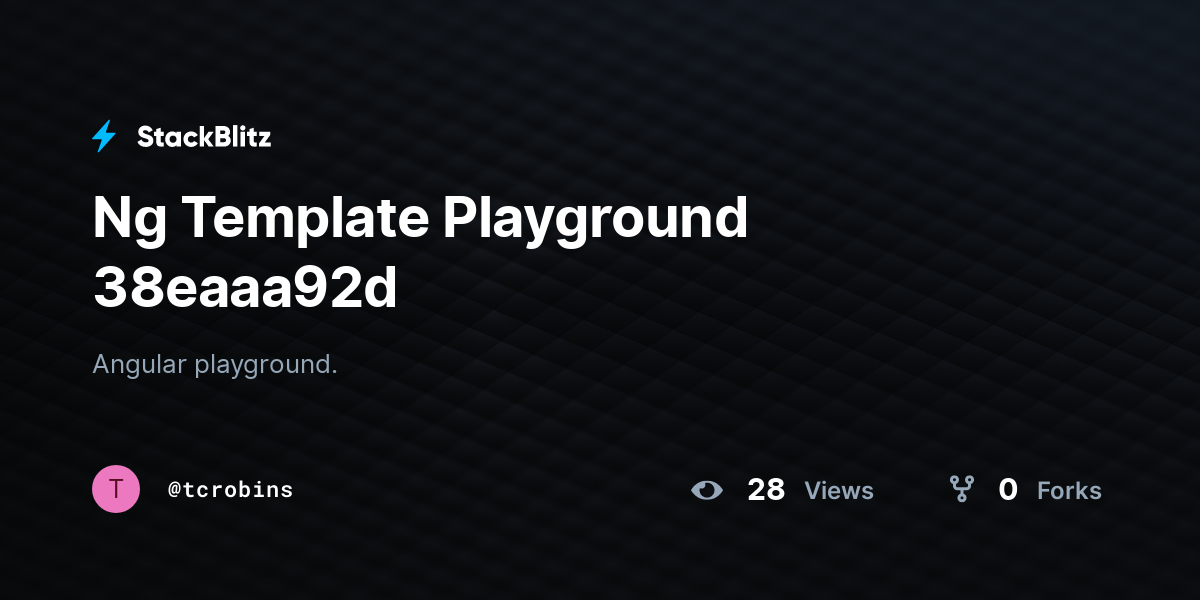 Ng Template Playground 38eaaa92d - StackBlitz