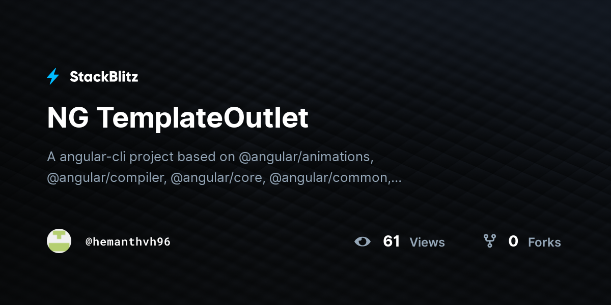 NG TemplateOutlet - StackBlitz