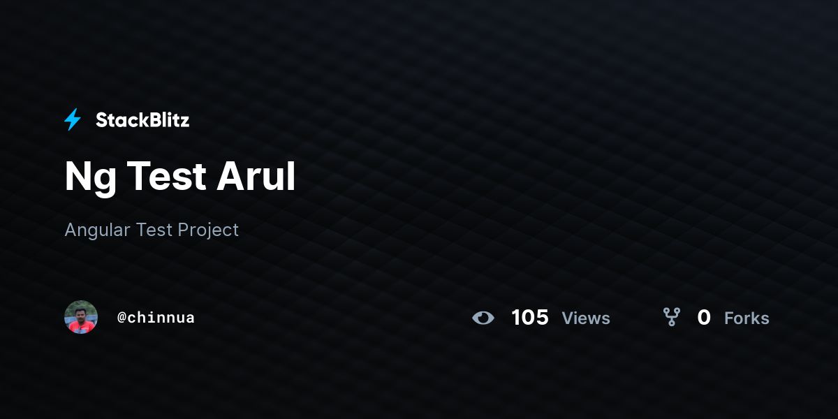 Ng Test Arul - StackBlitz