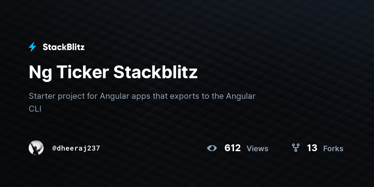 Ng Ticker Stackblitz - StackBlitz