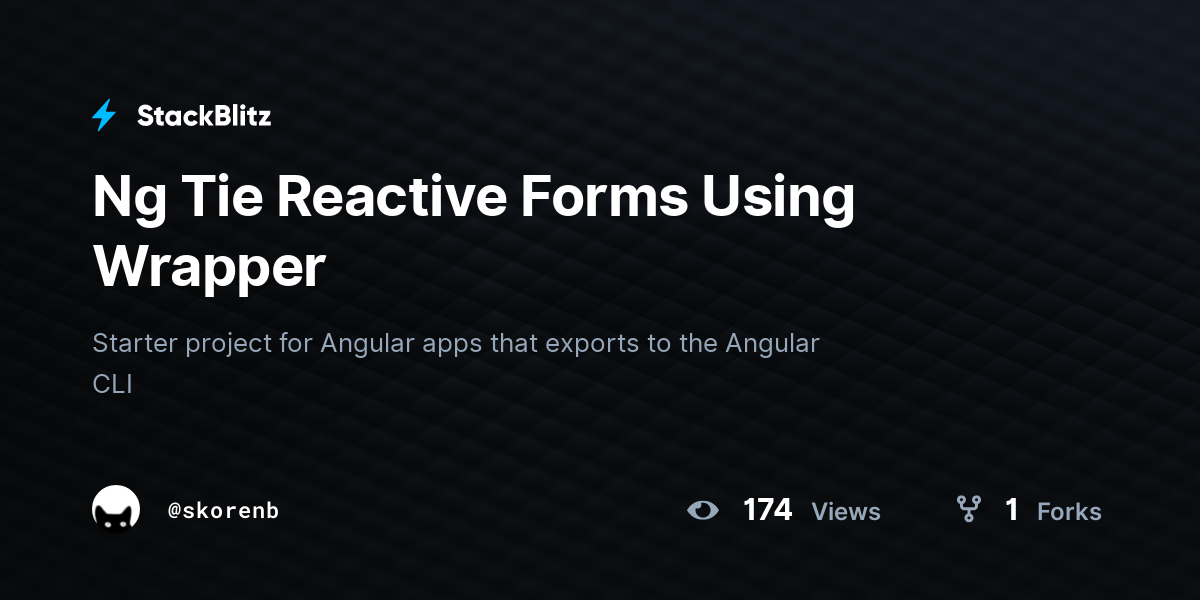Ng Tie Reactive Forms Using Wrapper - StackBlitz