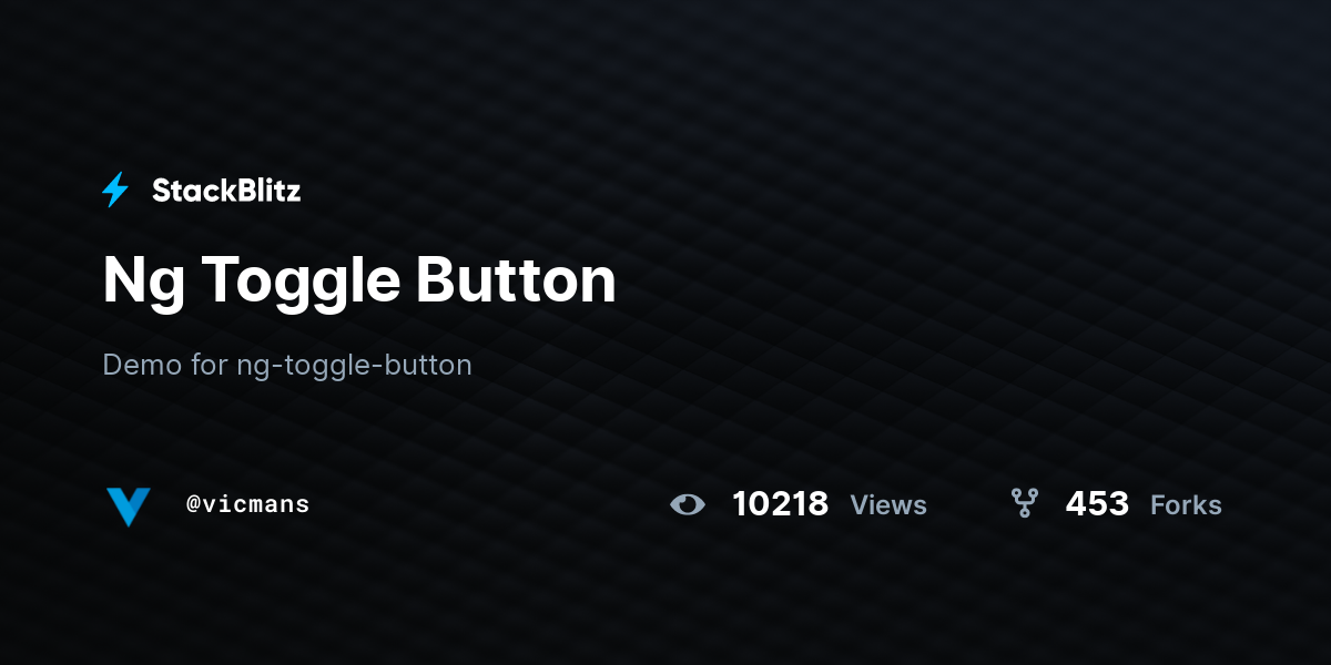 Ng Toggle Button StackBlitz