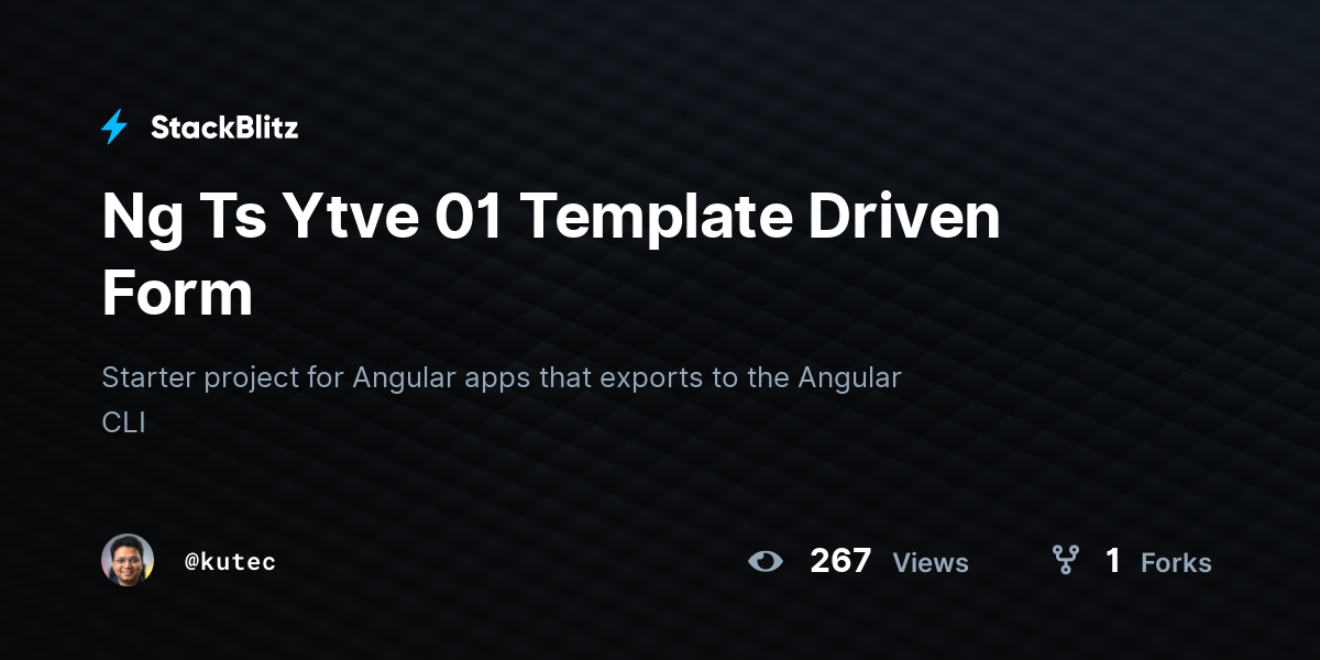 Ng Ts Ytve 01 Template Driven Form - StackBlitz