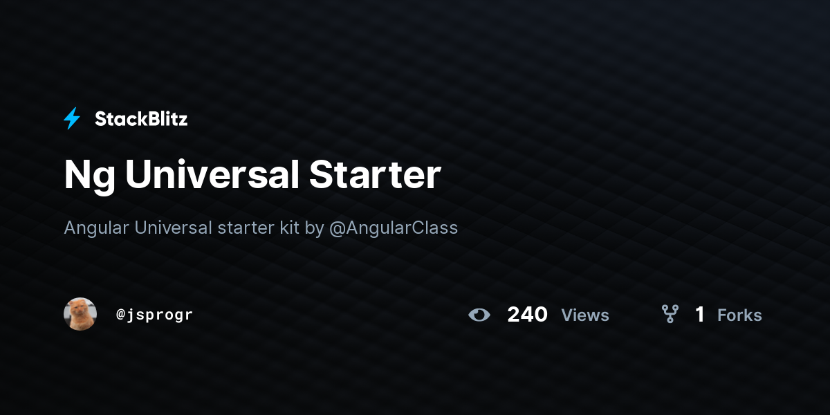 Ng Universal Starter - StackBlitz