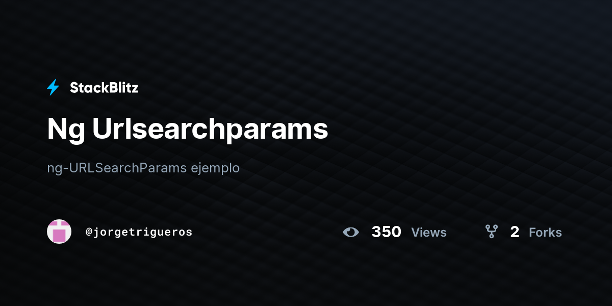 Ng Urlsearchparams - StackBlitz
