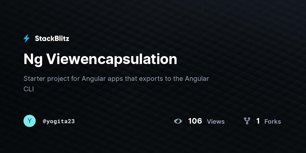 Ng Viewencapsulation - StackBlitz