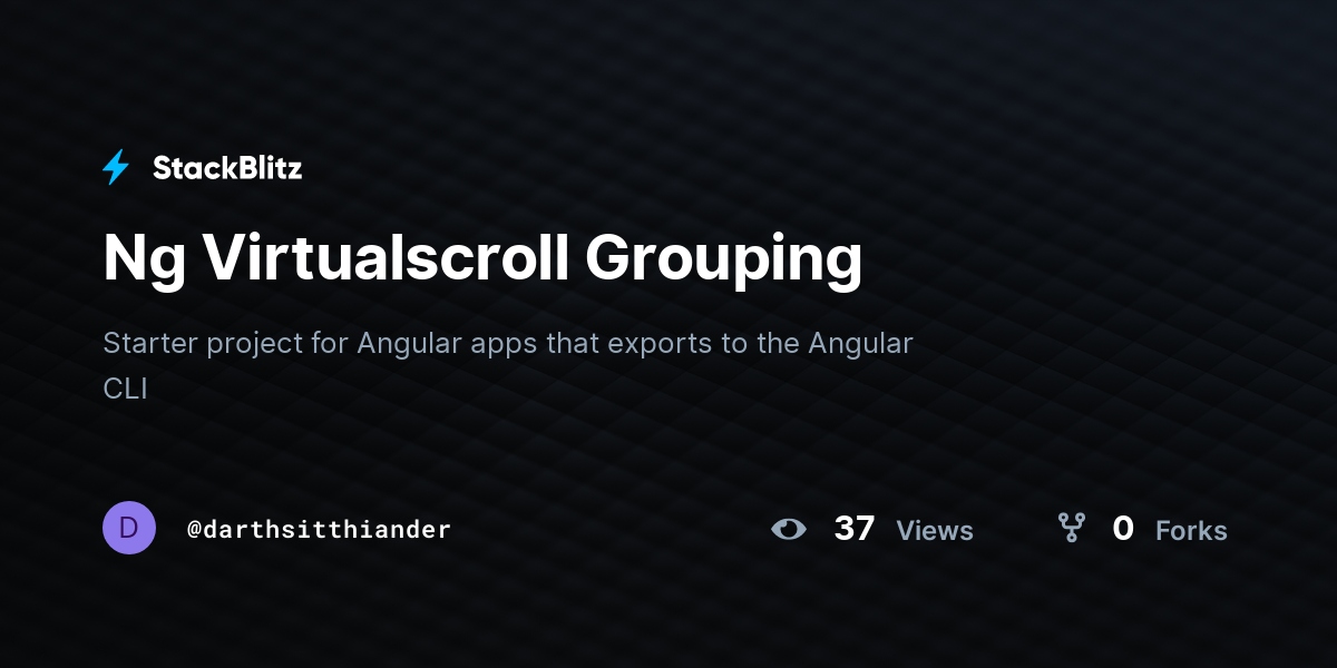 Ng Virtualscroll Grouping - StackBlitz