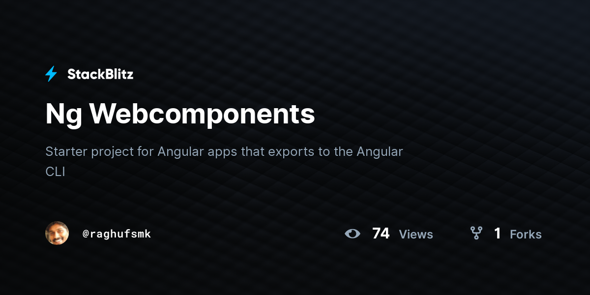 Ng Webcomponents - StackBlitz