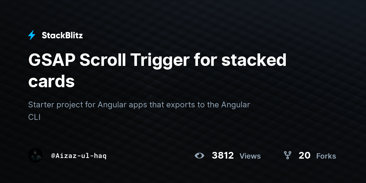 GSAP Scroll Trigger for stacked cards - StackBlitz