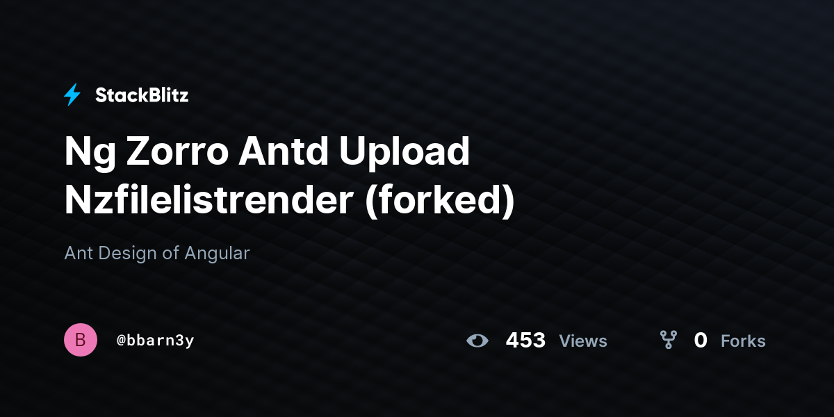 Ng Zorro Antd Upload Nzfilelistrender (forked) - StackBlitz